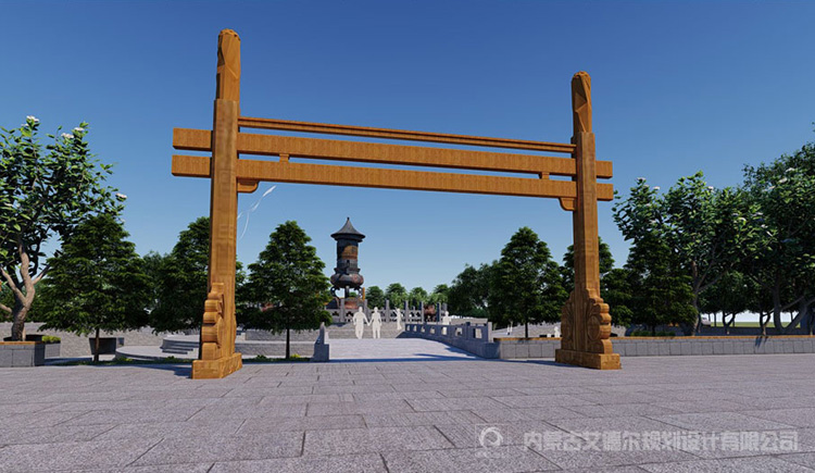 通辽广场景观设计_农耕民俗文化村祭坛广场