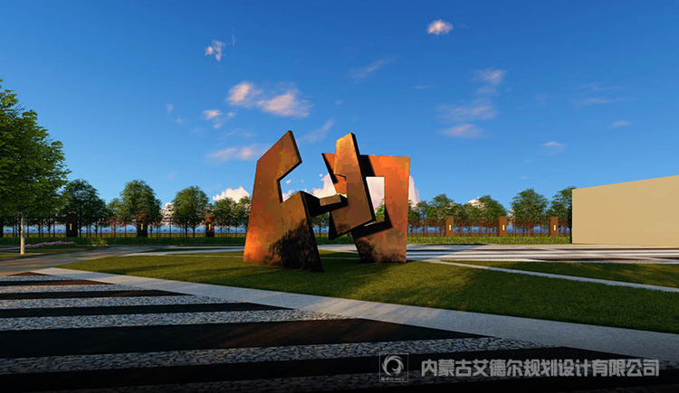包头工厂环境景观规划设计_中慧钢铁